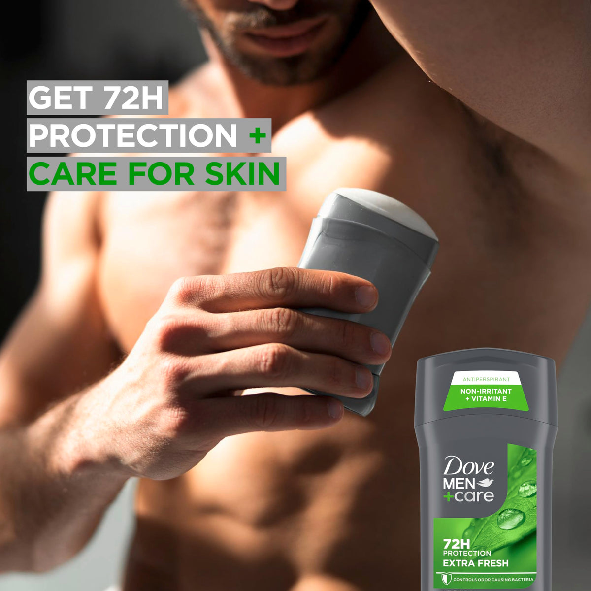 DOVE MEN + CARE Extra Fresh Antiperspirant Deodorant Stick application