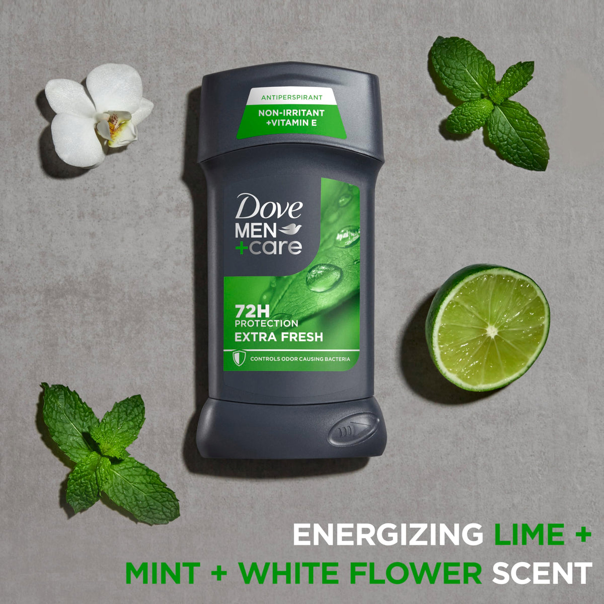 DOVE MEN + CARE Extra Fresh Antiperspirant Deodorant Stick back view