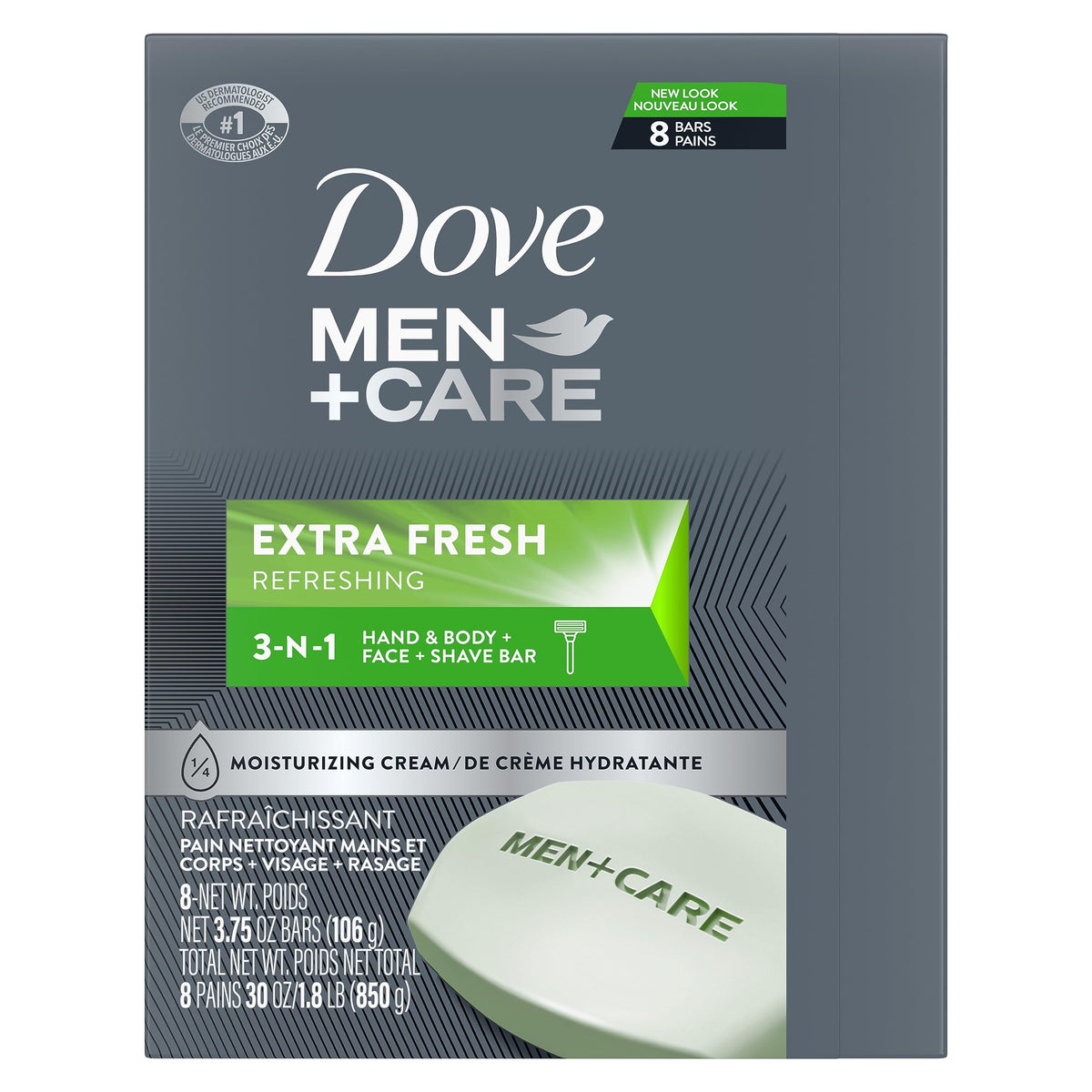 DOVE MEN + CARE Extra Fresh Body and Face Bar packaging