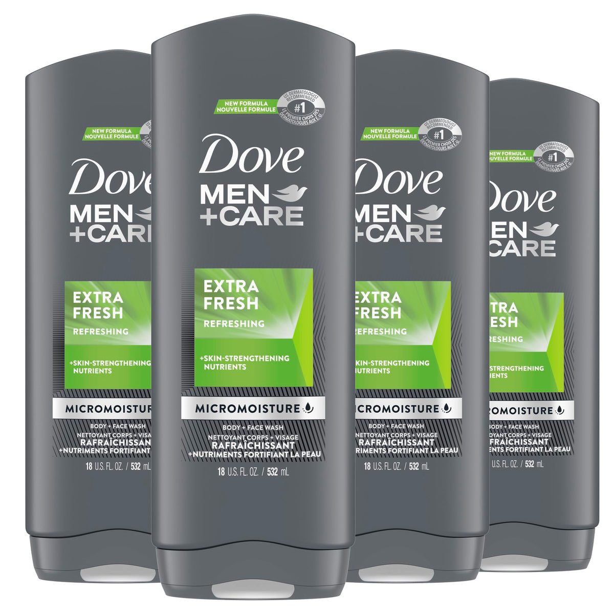 DOVE MEN + CARE Extra Fresh Body Wash 18 oz front view