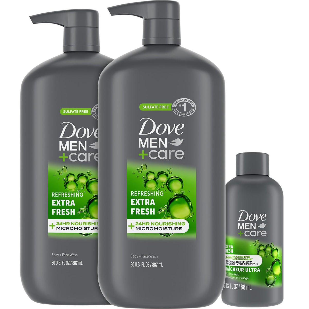 Dove Men+Care Extra Fresh body wash 30 oz front view