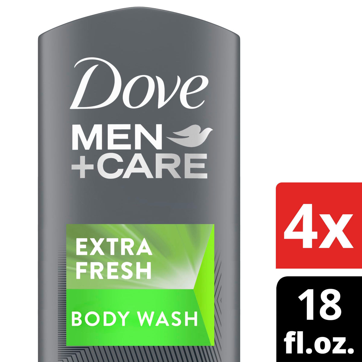 DOVE MEN + CARE Extra Fresh Body Wash 4 count packaging
