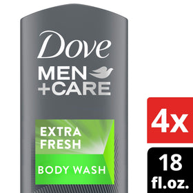 DOVE MEN + CARE Extra Fresh Body Wash 4 count packaging