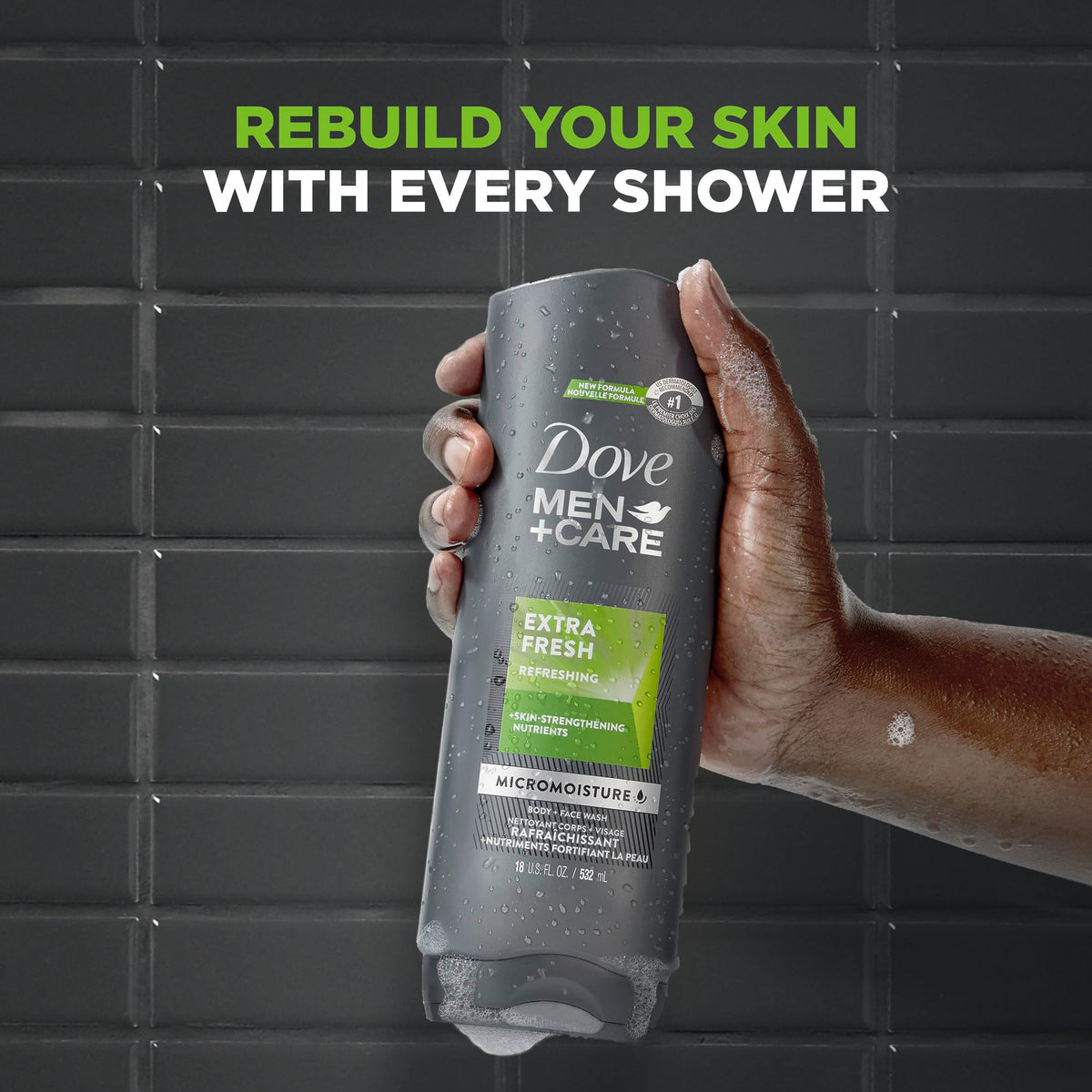 DOVE MEN + CARE Extra Fresh Body Wash with Mandarin Citrus scent
