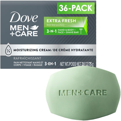 DOVE MEN + CARE Extra Fresh Soap Bar 36-Pack front view