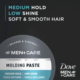 DOVE MEN + CARE Hair Styling Paste 3 jars arranged on a table