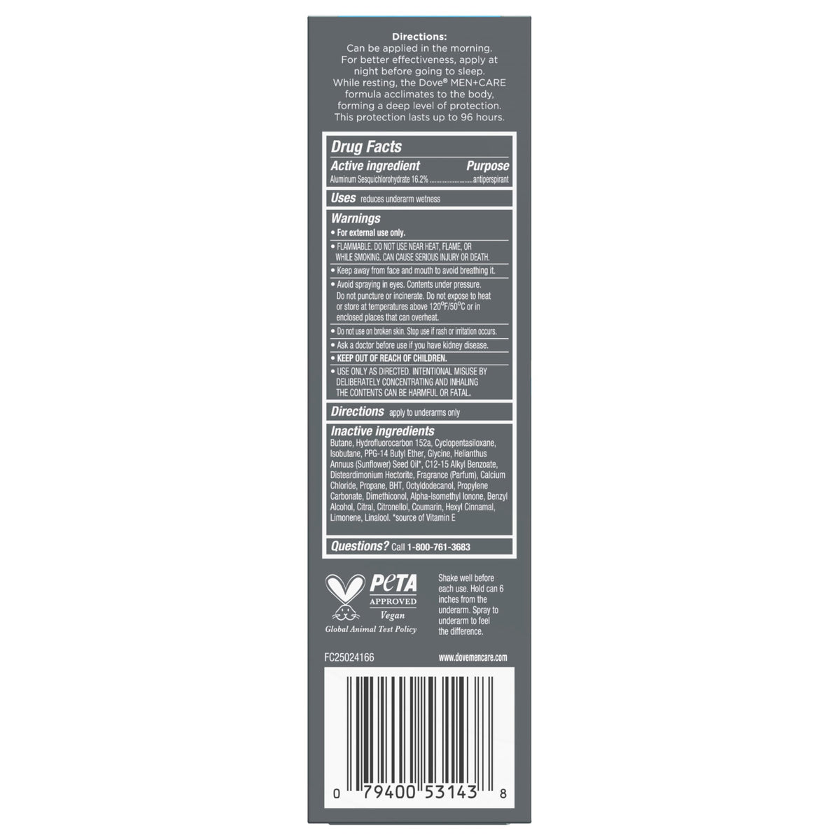 DOVE MEN + CARE Maximum Protection Spray Deodorant on bathroom shelf