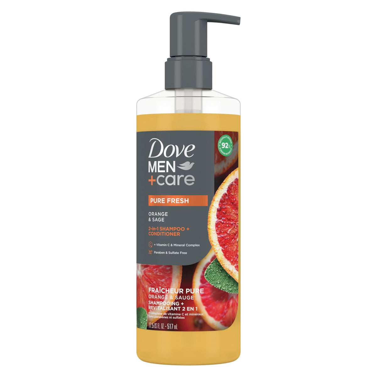 DOVE MEN + CARE Pure Fresh 2-in-1 Shampoo & Conditioner front view
