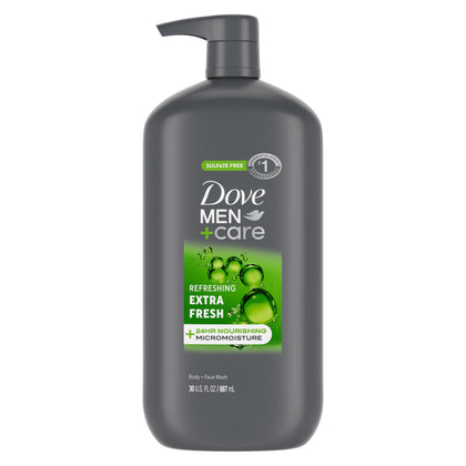 DOVE MEN + CARE Refreshing Extra Fresh Body & Face Wash 30 oz front view