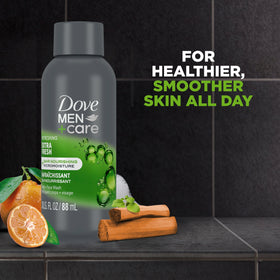 DOVE MEN + CARE Refreshing Extra Fresh Body Wash side view showing bottle design