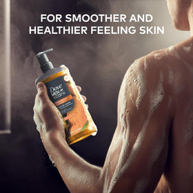 DOVE MEN + CARE Sandalwood Body Wash pump cap close-up
