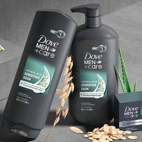 DOVE MEN + CARE Sensitive Skin Body Wash packaging details