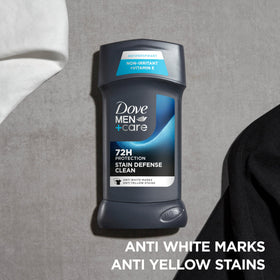 DOVE MEN + CARE Stain Defense Clean Antiperspirant Deodorant Stick application