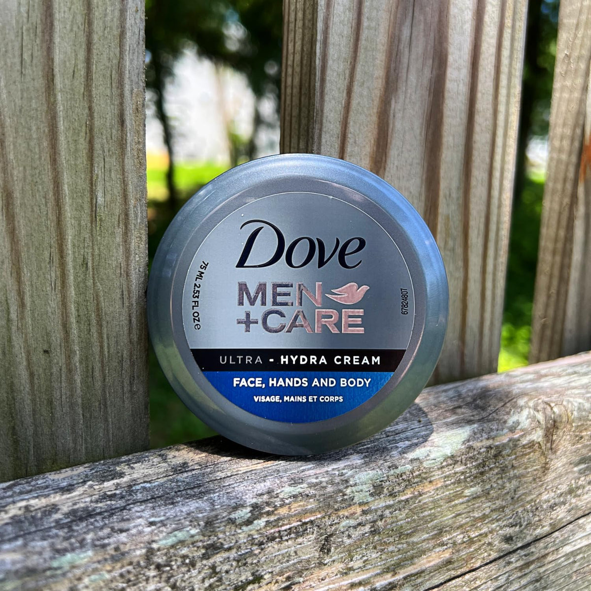 Dove Men+Care Ultra Hydra Cream Lotion opened with cream visible