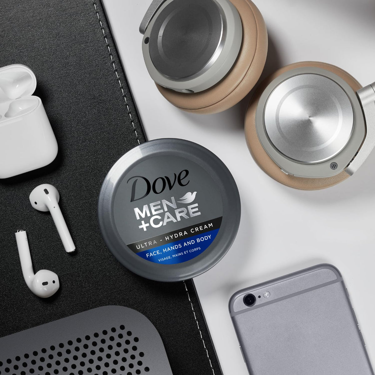 Dove Men+Care Ultra Hydra Cream with gym bag