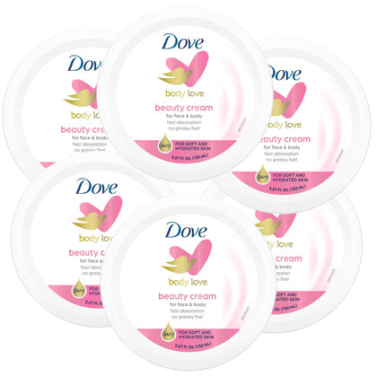 Dove Nourishing Body Care Beauty Cream 6-Pack front view