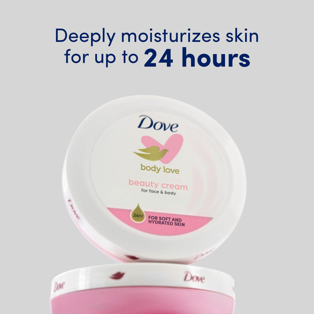 Dove Nourishing Body Care Beauty Cream jars stacked