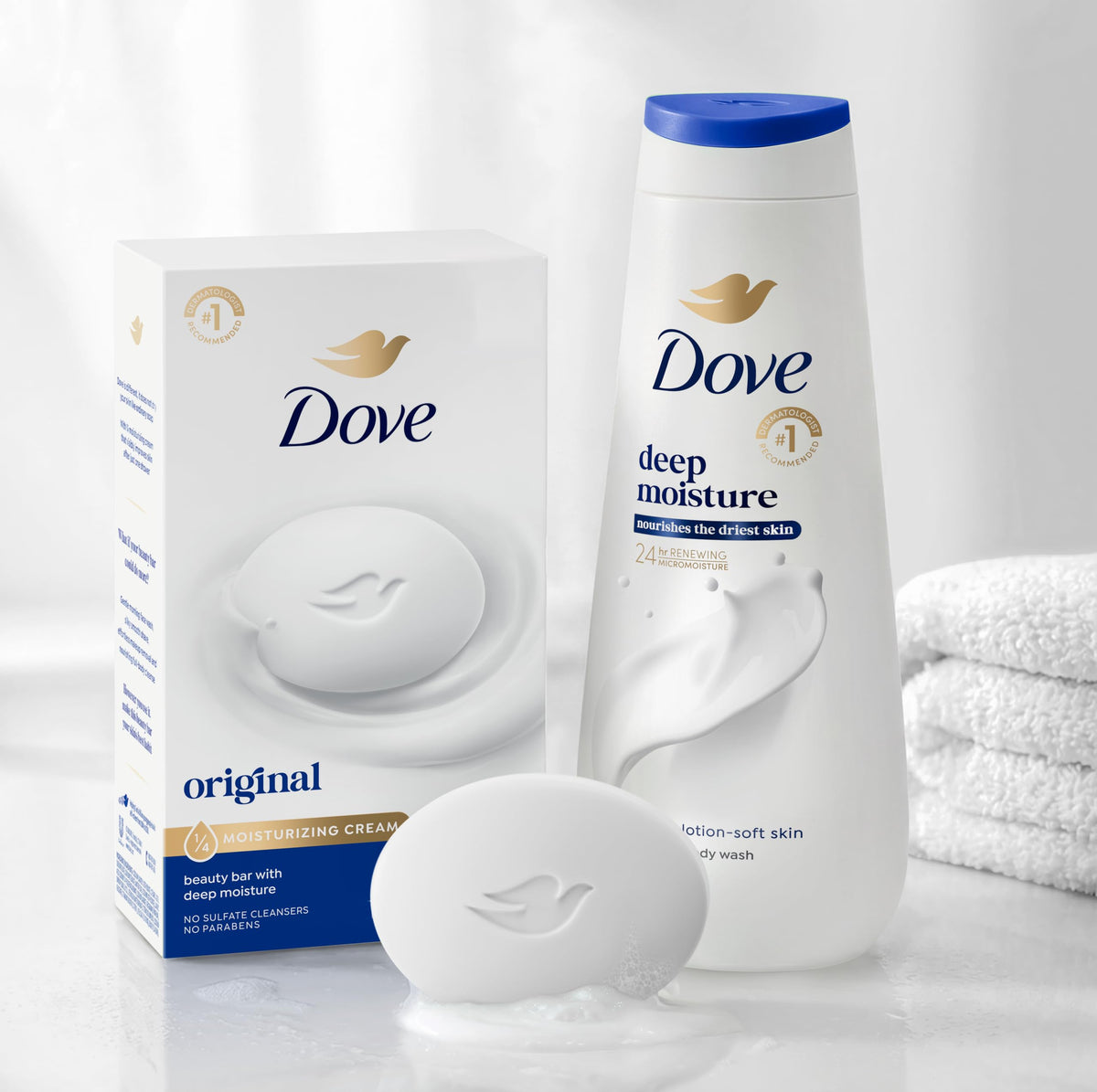 Dove Original Beauty Bar Soap 8 Count stacked view