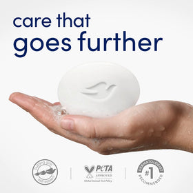 Dove Original Beauty Bar Soap lathering on hand