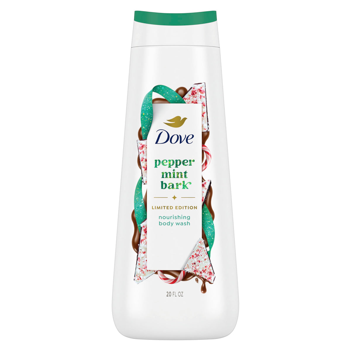 Dove Peppermint Bark Body Wash 20 oz front view