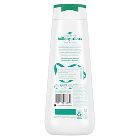Dove Peppermint Bark Body Wash bottle with peppermint and chocolate decorations