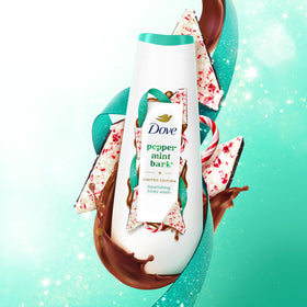 Dove Peppermint Bark Body Wash ingredients close-up