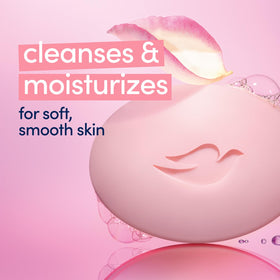 Dove Pink Beauty Bar with a hand using the soap