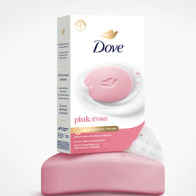 Dove Pink Rosa Beauty Bar showing creamy texture