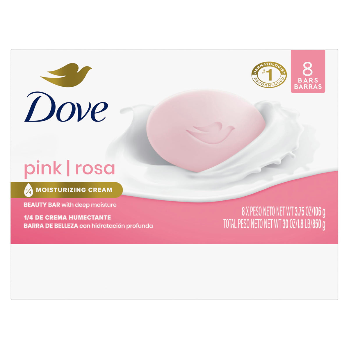 Dove Pink Rosa Beauty Bar Soap packaging
