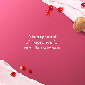 Dove Pomegranate & Shea Butter Body Scrub in shower setting