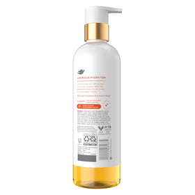 Dove Radiance Shower Oil Body Wash back view showing ingredients