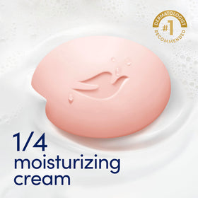 Dove Rebalancing Beauty Bar showing the texture and creamy lather