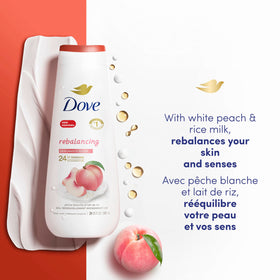 Dove Rebalancing Body Wash with ingredients display