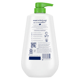 Dove Refresh Body Wash 30.6 oz back view showing ingredients