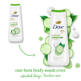 Dove Refresh Body Wash showing texture on hand