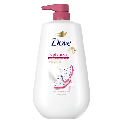 Dove Replenish Body Wash Dragon Fruit & Coconut Cream 30.6 oz front view