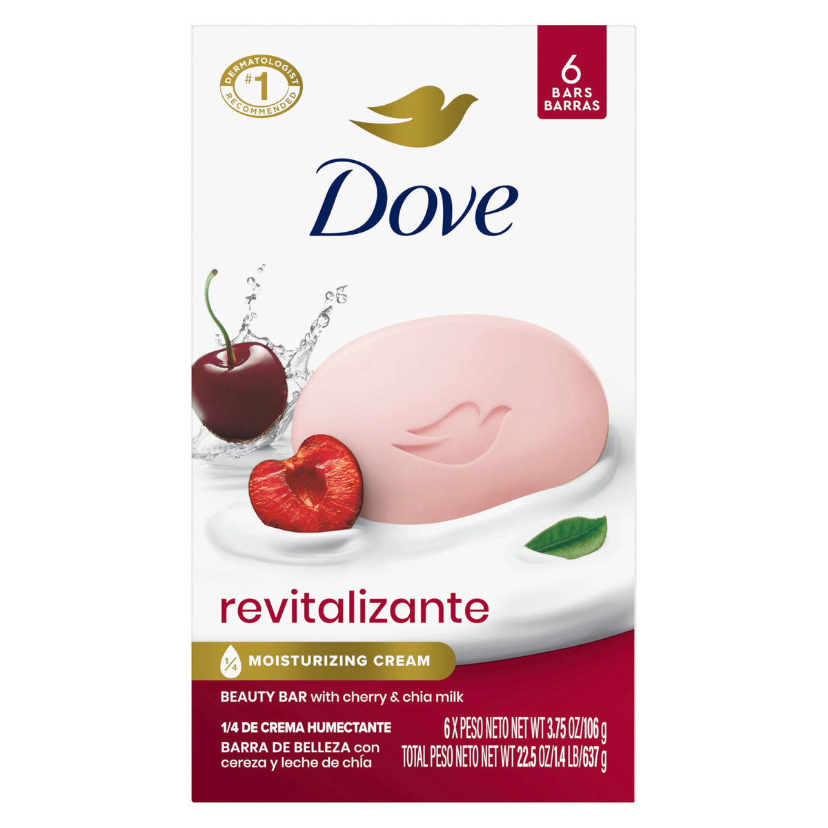 Dove Revitalizing Beauty Bar Soap Cherry & Chia Milk front view