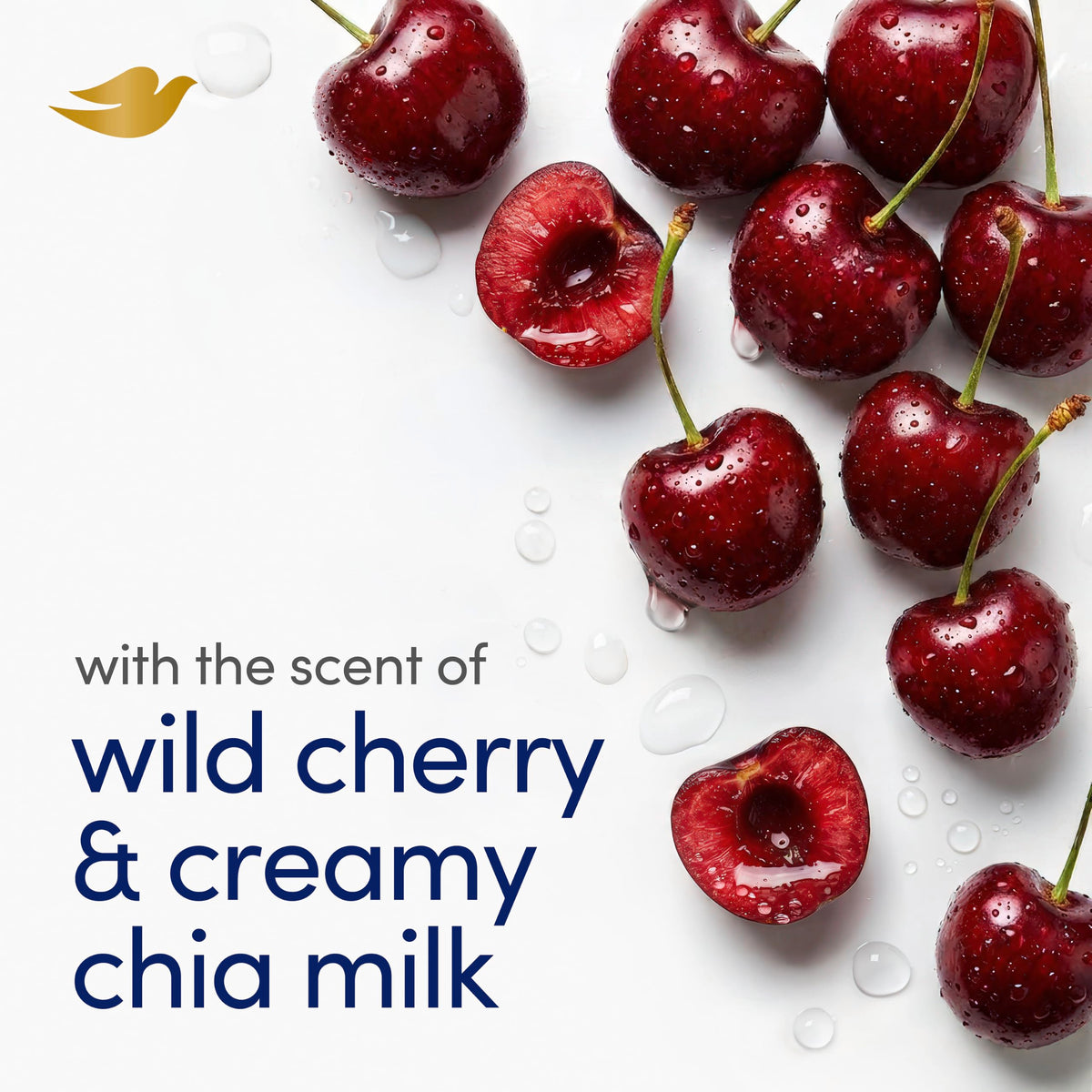 Dove Revitalizing Beauty Bar Soap Cherry & Chia Milk lathering on hands