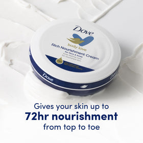 Dove Rich Nourishing Cream jars in a gym bag