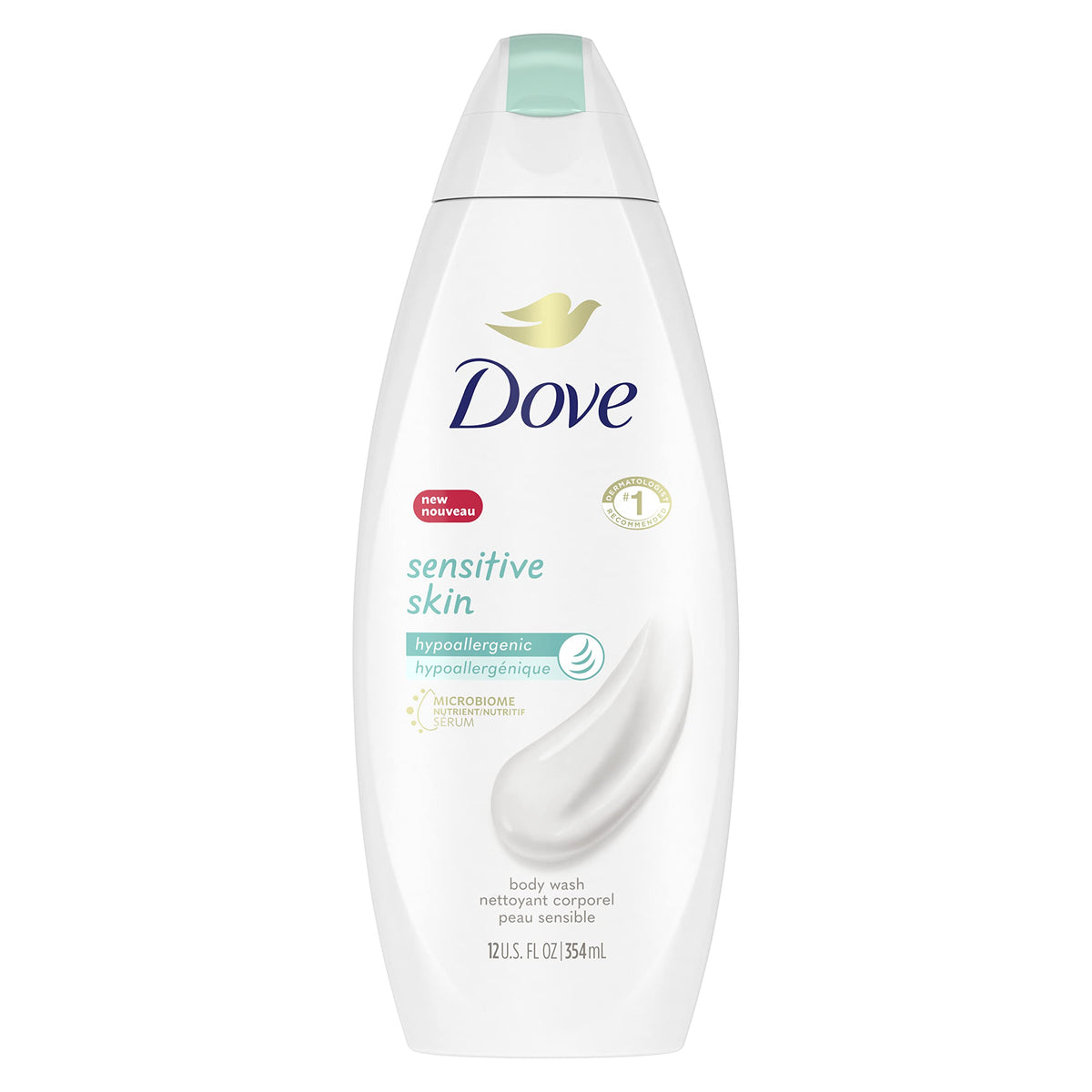 Dove Sensitive Skin Body Wash 12 oz front view