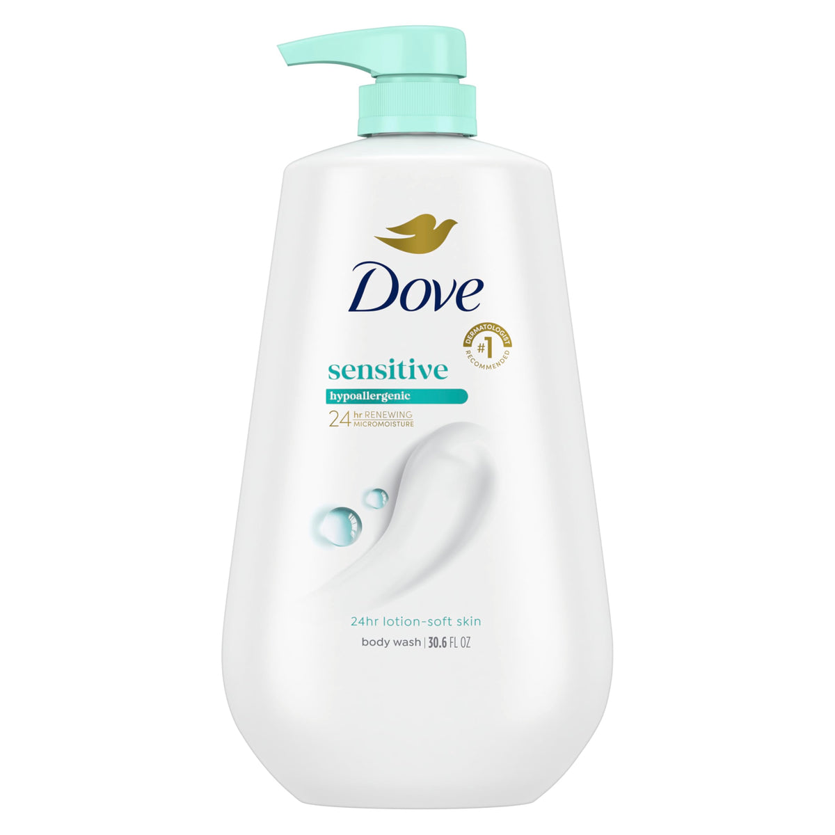 Dove Sensitive Skin Body Wash 30.6 oz front view