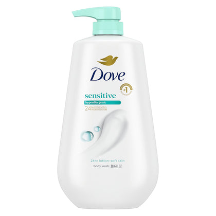 Dove Sensitive Skin Body Wash 30.6 oz front view