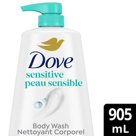 Dove Sensitive Skin Body Wash bottle with Moisture Renew Blend feature