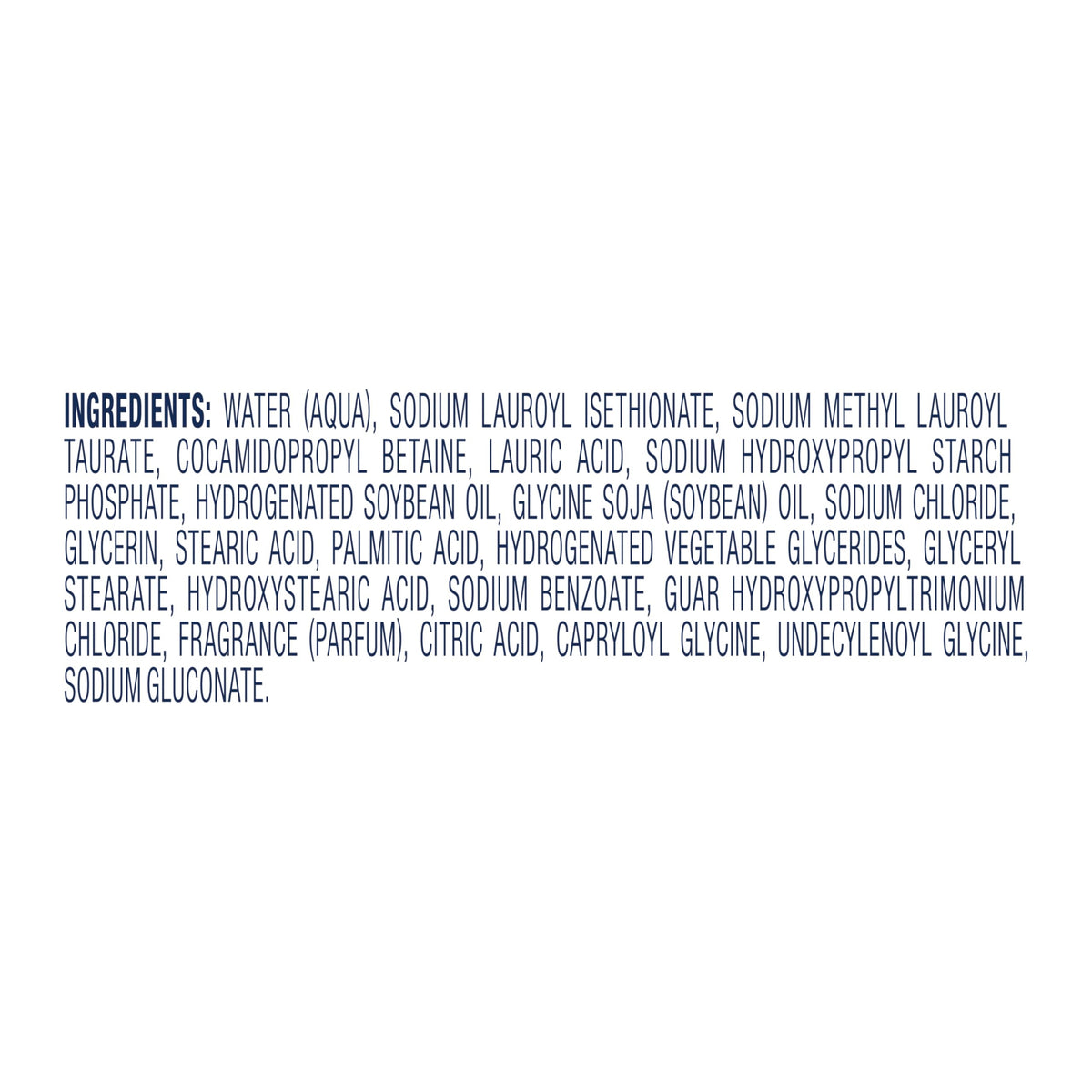 Dove Sensitive Skin Body Wash ingredients list