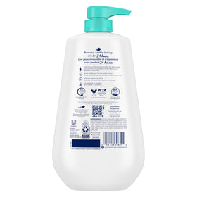 Dove Sensitive Skin Body Wash rich lather on a shower pouf