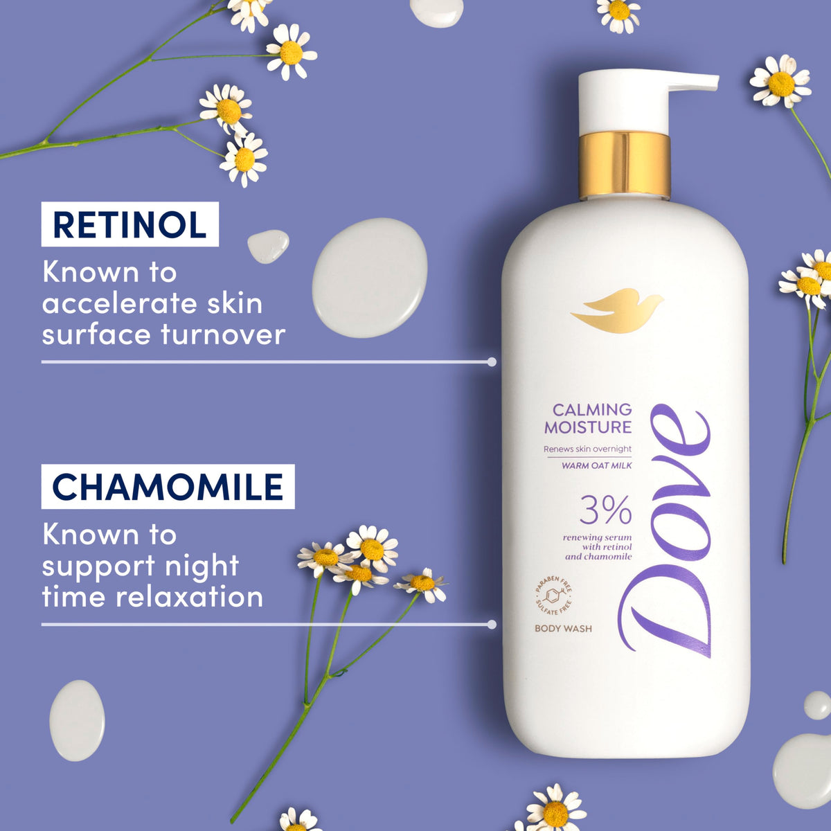 Dove Serum Body Wash Calming Moisture creamy texture close-up