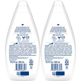 Dove Silky Velvet body wash bottle with floral design