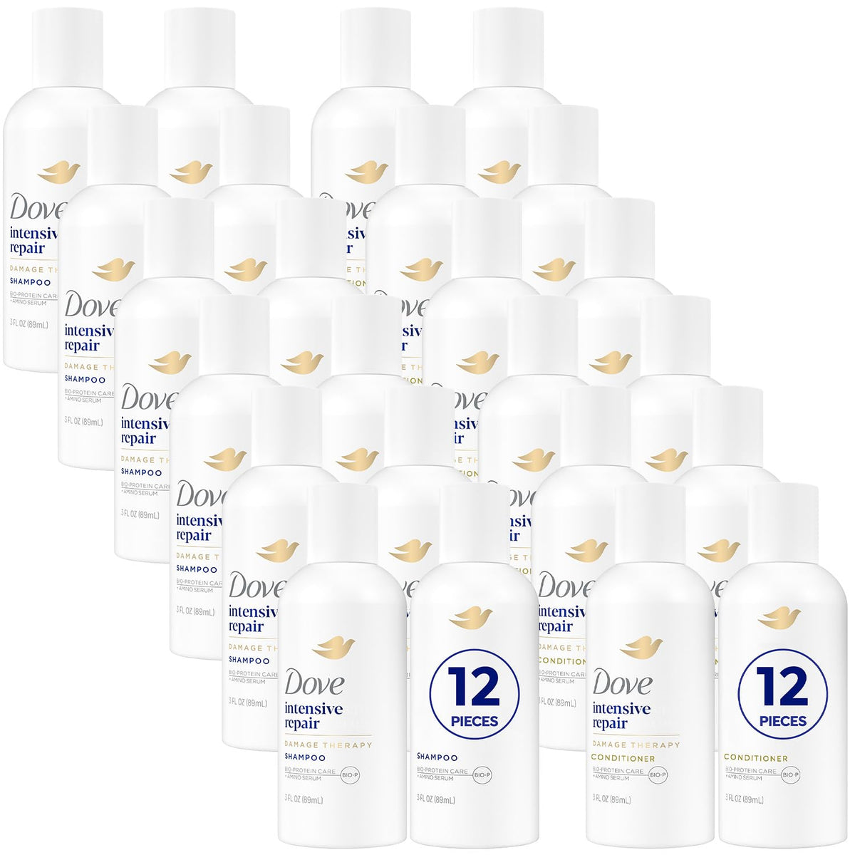 Dove Travel Essentials Shampoo and Conditioner Set front view