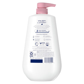 Dove Uplift Body Wash 30.6 oz back view showing ingredient list