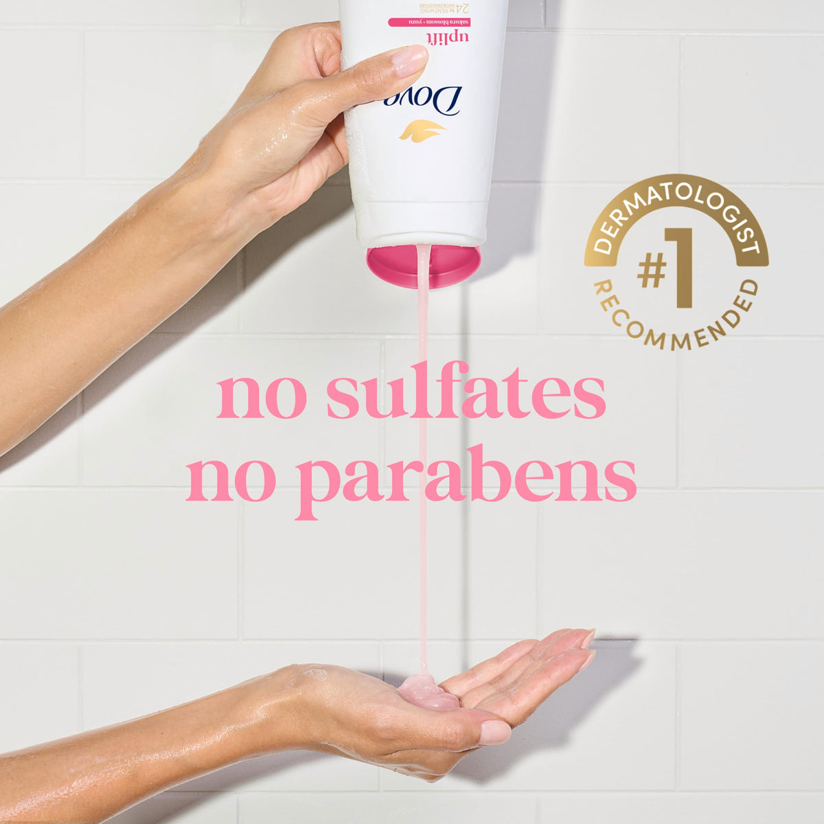 Dove Uplift Body Wash 30.6 oz side view highlighting the pump